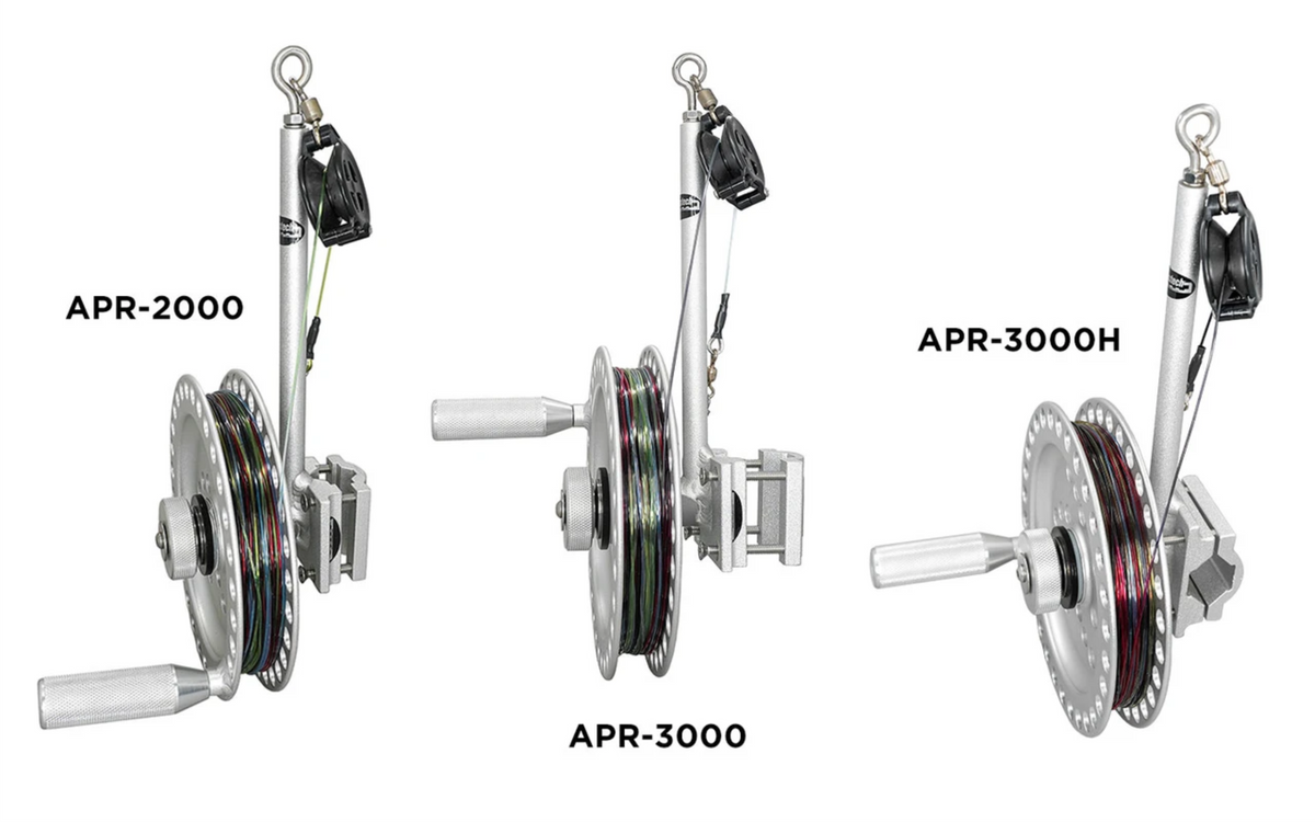 APR-3000 / Aluminum Planer Board Reel with Clamp – Fits 1-1/4" to 2" Rails