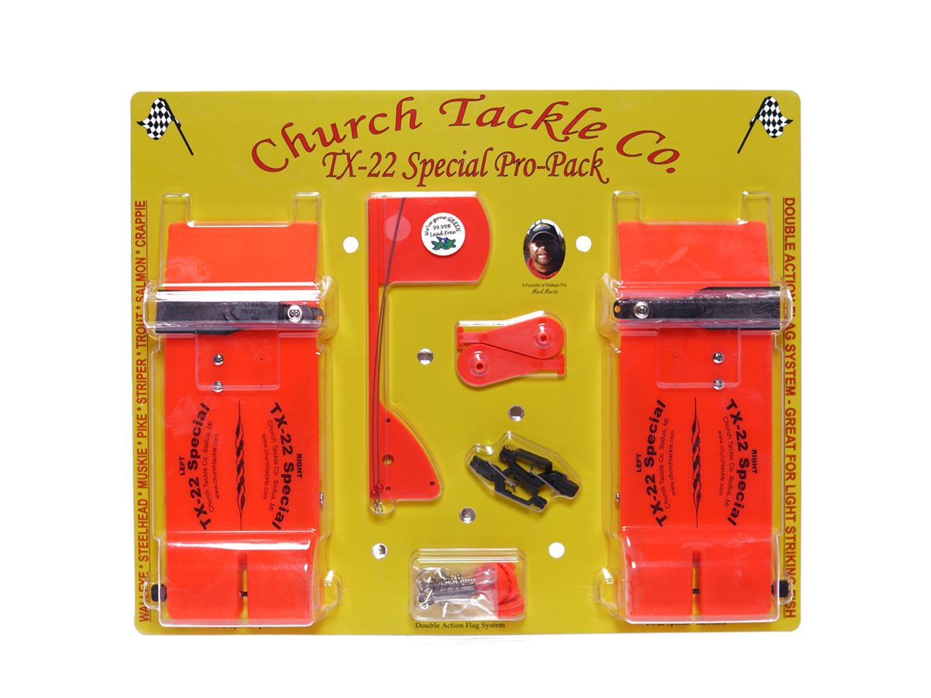 Church Tackle, TX-22 Special Pro-Pack, 2 Planer Boards w/ Flags